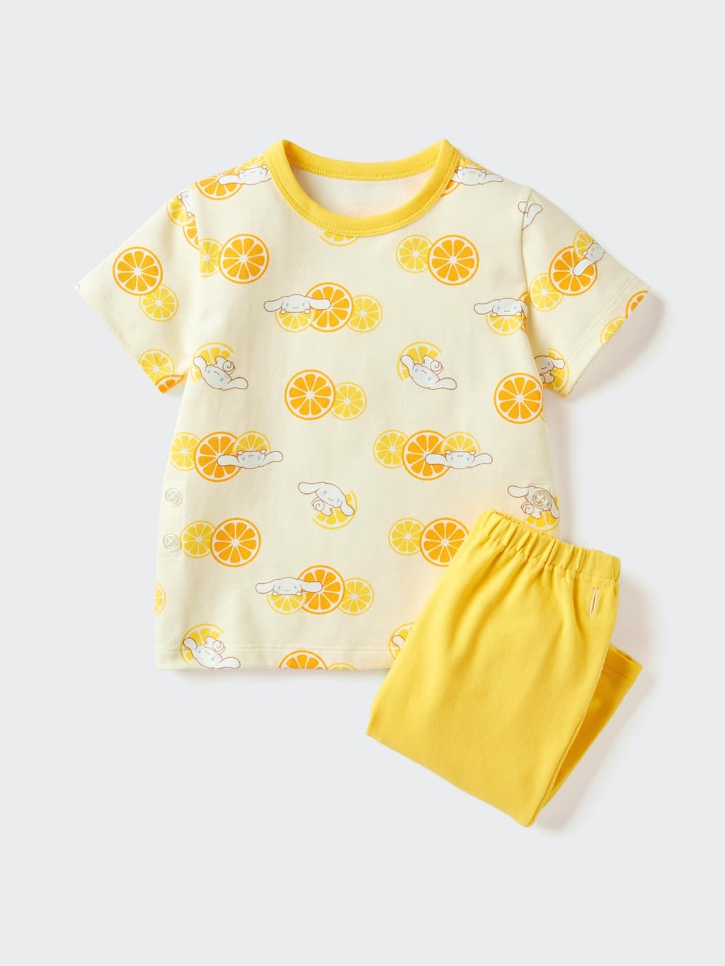 유니클로 BT Sanrio 드라이파자마 반팔 C 시나모롤 오렌지 패턴