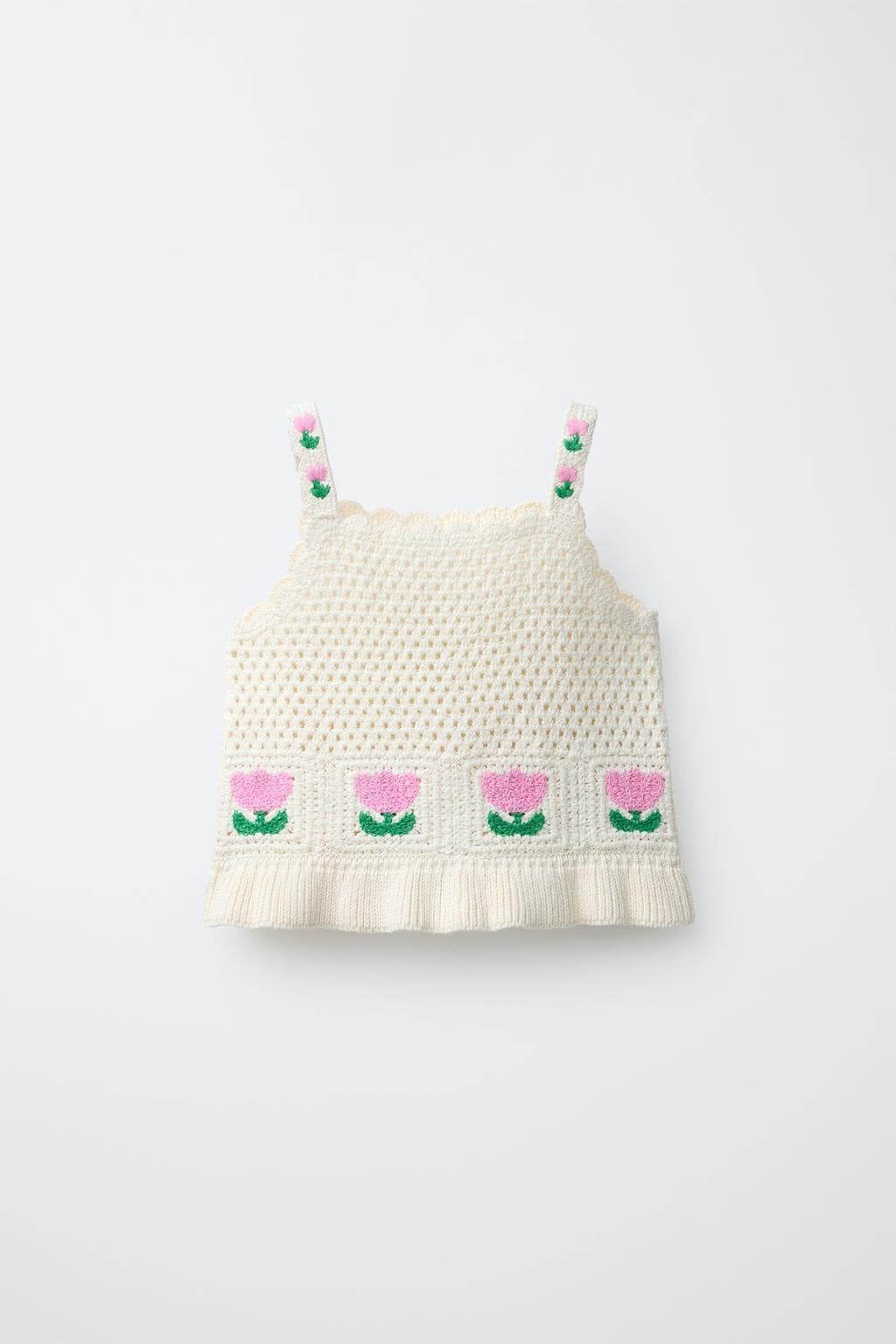플라워 크로셰 니트 탑