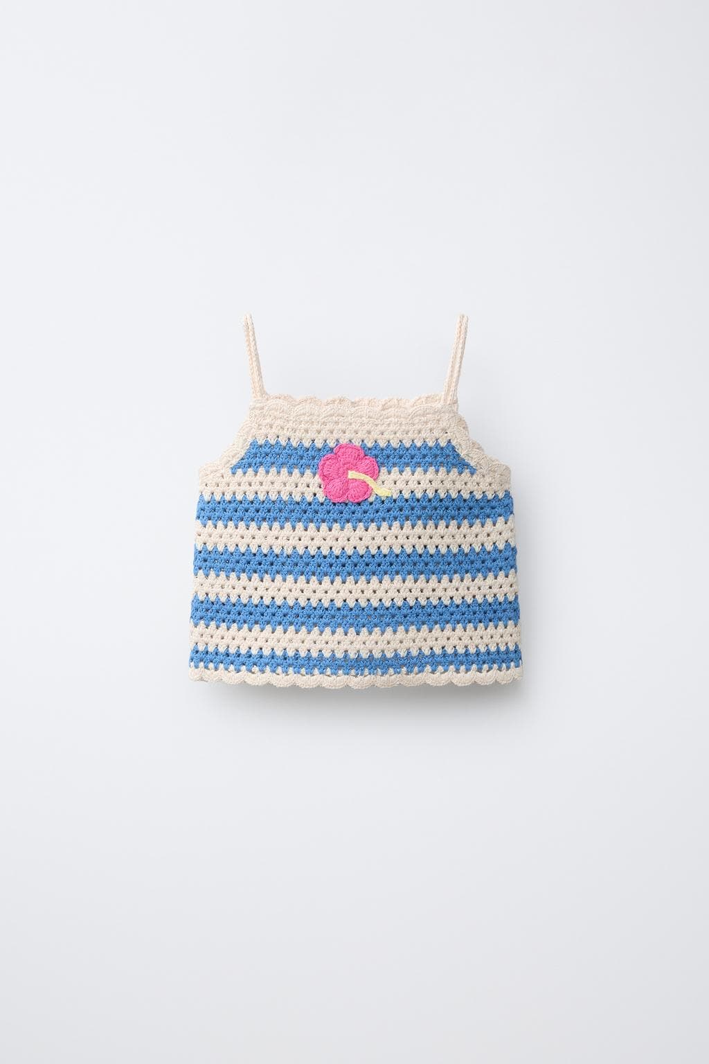 스트라이프 크로셰 니트 탑