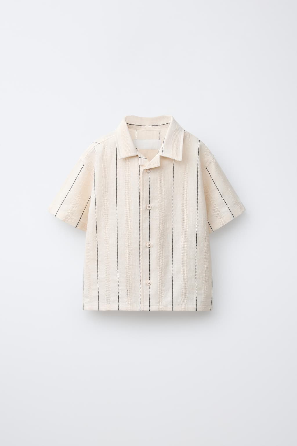 스트라이프 텍스처 셔츠 크림